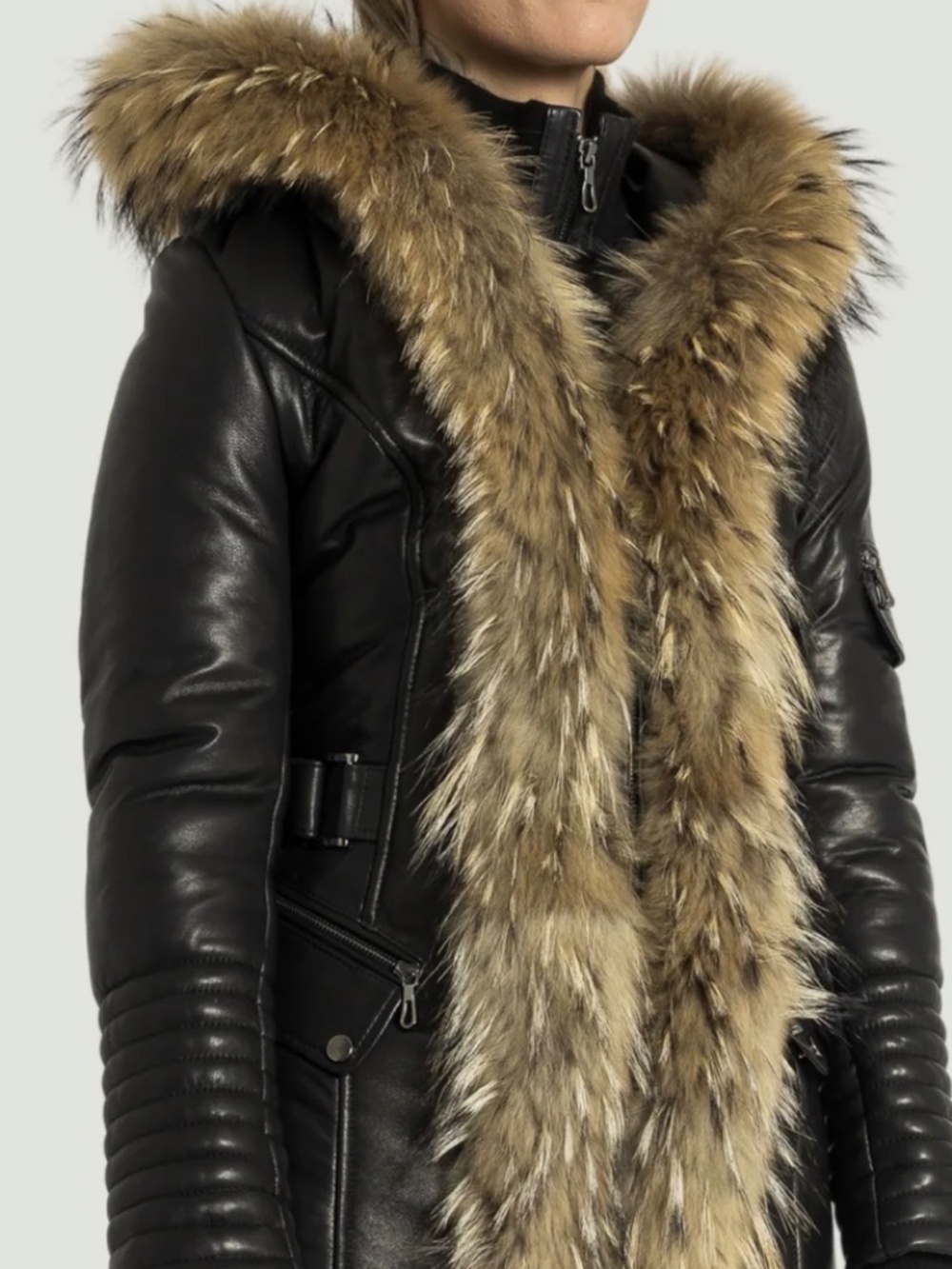 KIM LEATHERJACKET WITH NATURAL FUR